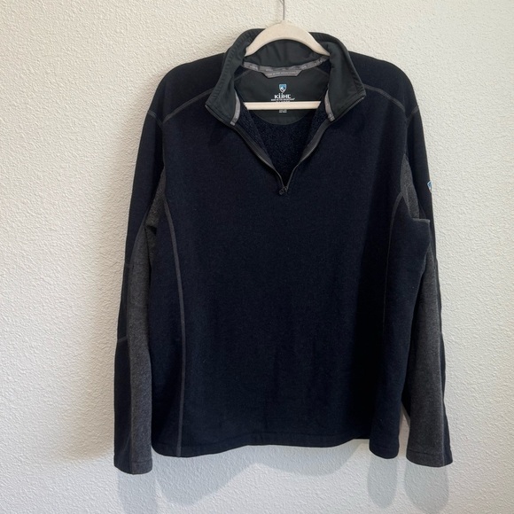 Kuhl Revel 1/4 Zip Mens XL Black Pullover Kashmira Fleece Performance Layer - Picture 1 of 10